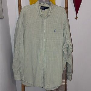 Ralph Lauren Light Green Check Button-Down Shirt